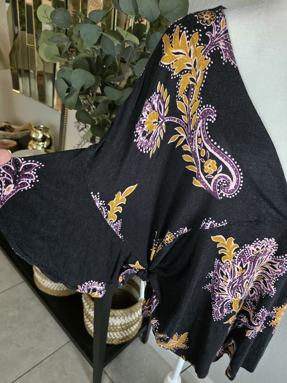 Free People Women’s Maui Wowie Top Batik Tie Side Boho XS - Picture 4 of 10